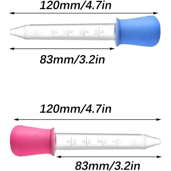 Flydende dråbetæller, 2 stk. flydende pipetter, dråbetællerpipetter, silikonepipetter