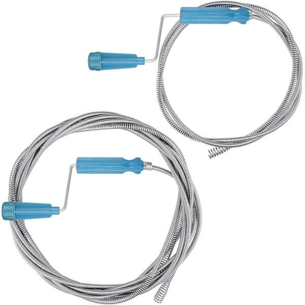 2 kpl viemäripuhdistinta, 3m x 5mm letkut putkien puhdistukseen ulkona ja sisällä