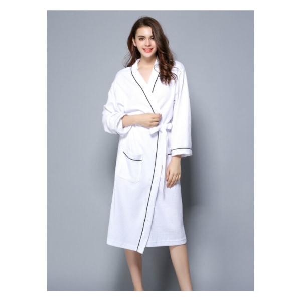 Women's Lightweight Waffle Cotton Bathrobe Unisex Dressing Gown Spa Sauna T