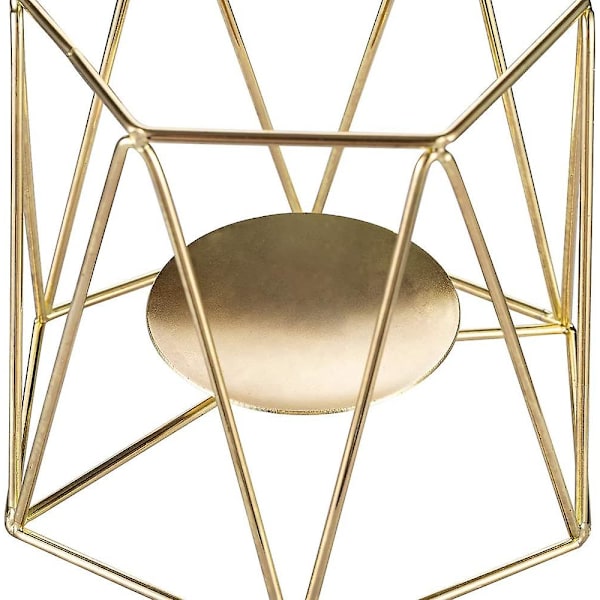 Guld Metal Pillar Lysestageholdere, Geometriske Elegante Tealight Holdere, Chris