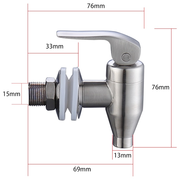 Rostfri dryckesdispenser, hållbar ersättningskran, trycktyp, 2-pack