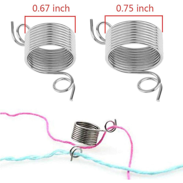 6 Pack 2 Size Metal Yarn Guide Finger Holder Knitting Thimble for Crochet K