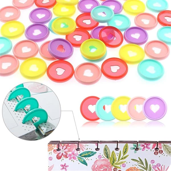 50 stk. plastbindeskiver, mini-bindeskiver til DIY-notesbøger