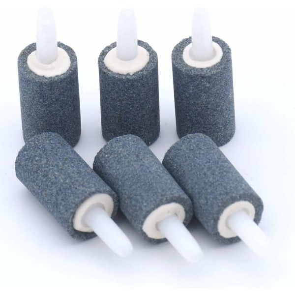 Akvarie luftestein, 6 stk akvarium fisktank sylinder boble diffusor for Aq