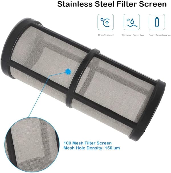 Pipeline vandpumpefilter med 100 mesh rustfrit stål si, inline mesh filter kompatibel til havevanding