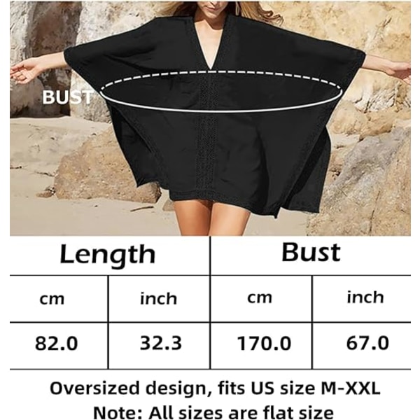 Womens Beach Badetøj Badetøj Bikini Badetøj Oversized Cover Up