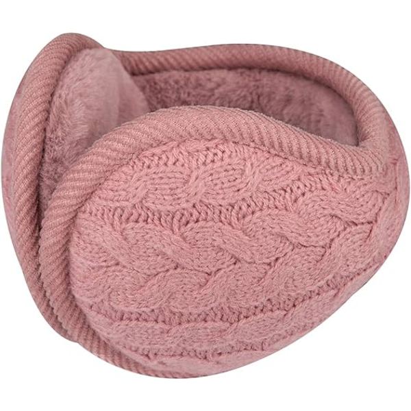 Unisex Varm Stickade Öronmuffar Dam Cashmere Vinter Ren Färg Utomhus