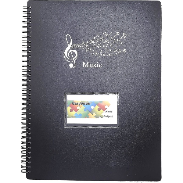 Musikkmappe for musikkavspilling A4-størrelse Papir Dokumentholder Oppbevaring 40 Poc