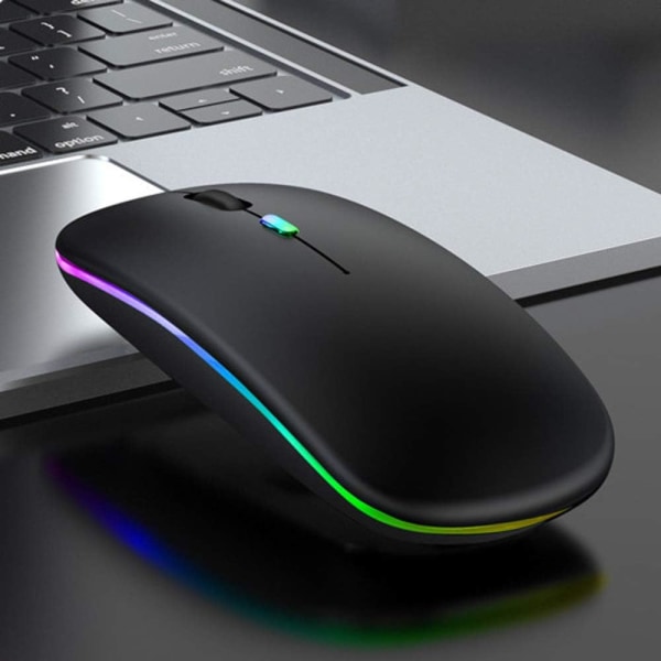 TEACHER'S EDITION LED Wireless Mouse, Matte Black, Slim Rechargea