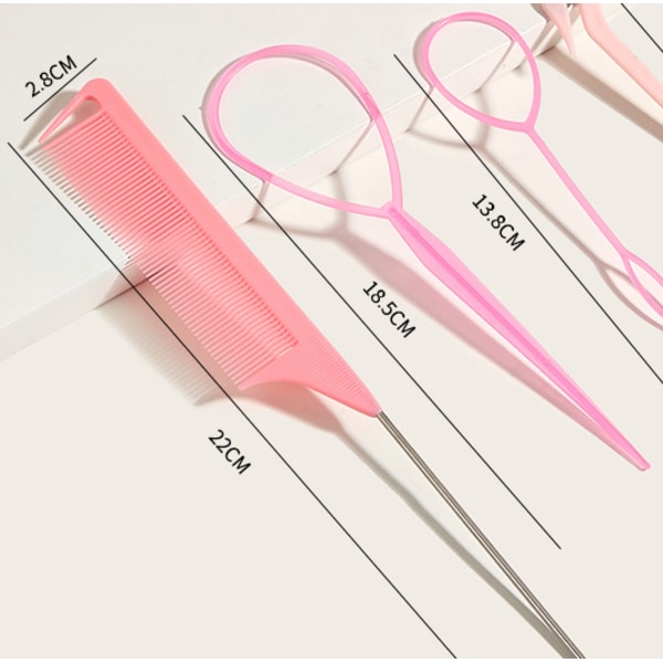 3-pack håröglesats med 2 st fransk fläta öglesats 18,5 cm, 13,8 cm. 1 st