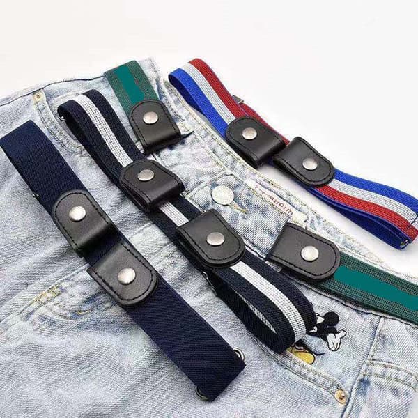 Midjebälte Spännlöst Justerbart Bälte Unisex Elastiska Bälten Svart