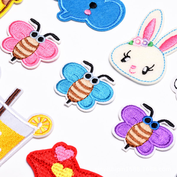 20 stk. søde brodererede stofpatches