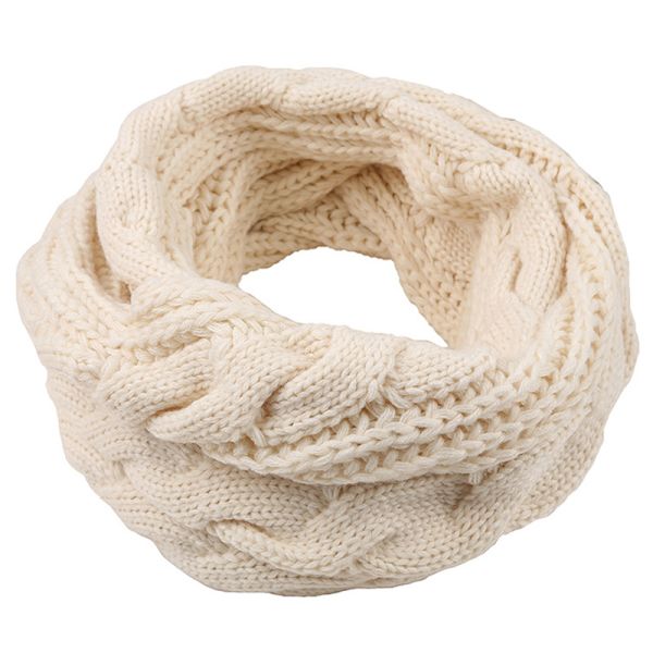Stickad loop-scarf med blandat mönster, enfärgad fin stickning, vinterhalsduk, unisex