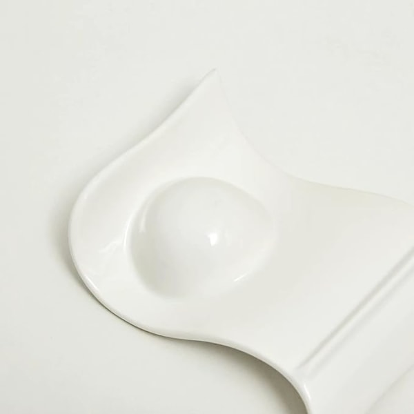 1 Pack Keramisk Äggkopp, Porslin Äggkopp för Mjukkokt Ägg, Ägghållarset för Frukost, Kök, 13,5*8*3,5cm Vit Våga