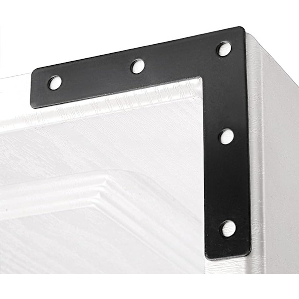 20 stk. L-formede flade hjørnebeslag 80x80mm Metal retvinklet hjørnereparation