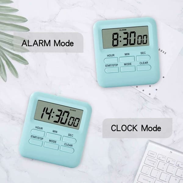 Digital timer med klocka/väckarklocka funktion, magnetisk baksida digital kökstimer