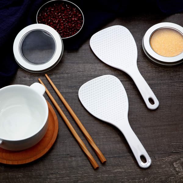 6 stk ris skje padle plast Non Stick hvit japansk ris matlaging sc