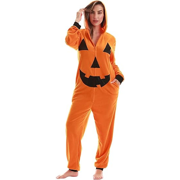Halloweenin aikuisten kokovartaloasu - rekvisiitta, kurpitsalyhty