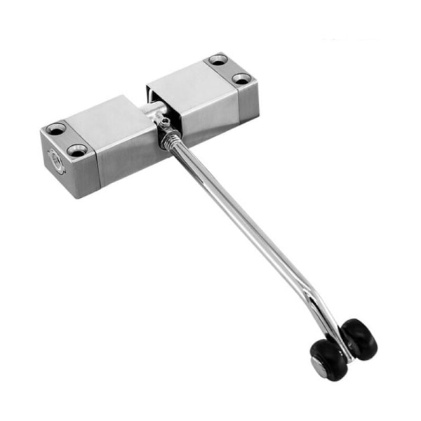 1 set osynlig automatisk dörrfjäderstötfångare för dörrstängare i rostfritt stål (Silver Square)