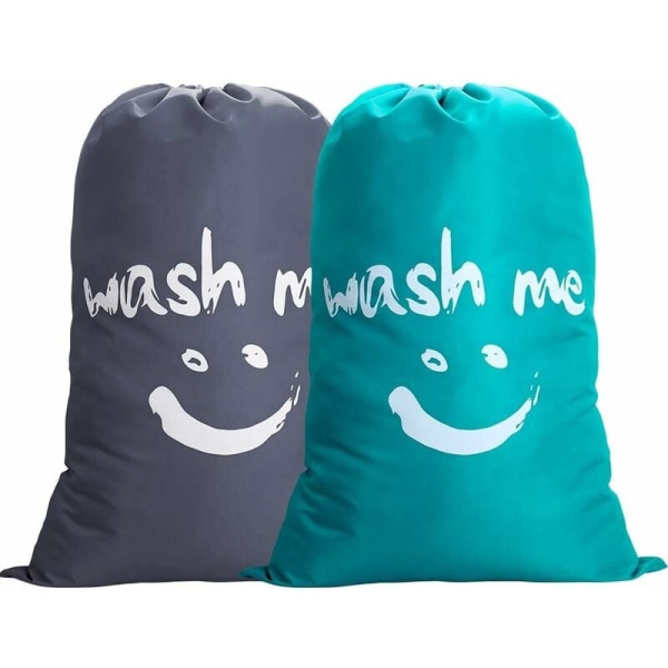 2-pack stor tvättpåse Vikbar tvättpåse förvaringspåse med nylon 1