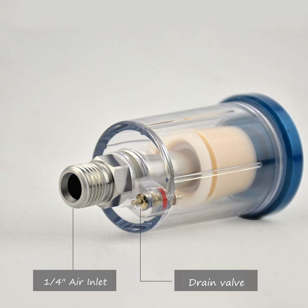 1/4\" Paineilma-vesierotin, Mini-ilmansuodatinmaalauspistoolille ja muille paineilmatyökaluille