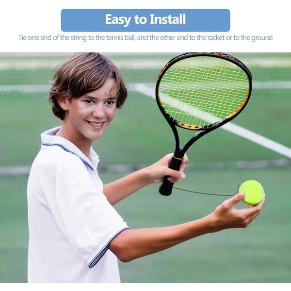 Tennispallo 4 metrin joustavalla kuminauhalla, aloittelijan tennispallo, tennisharjoittelun korvaavat pallot yksinkertaiseen harjoitteluun