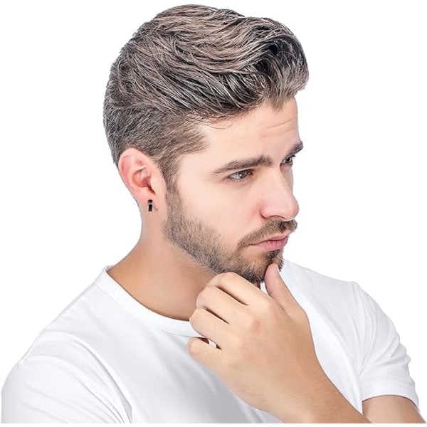 4*9mm Rostfritt Stål Svart Unika Small Hoop Örhängen för män Hu