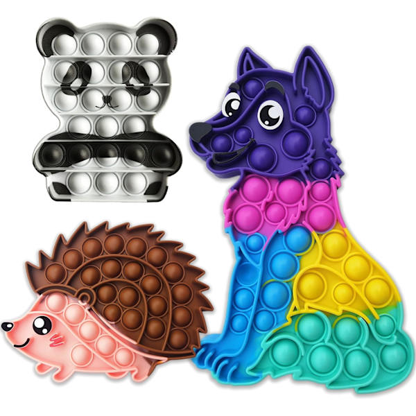 Dr.Kbder Pop Its -juhlalahjat Eläinpakkaus Panda Susi Siili Sensorinen Montessori-leluidea Fidget-lelut Ystävänpäivälahjat lapsille Luokkahuone Popitsfidgets tytöille lapsille 3 4 5 6 7 8 9 10 11 12