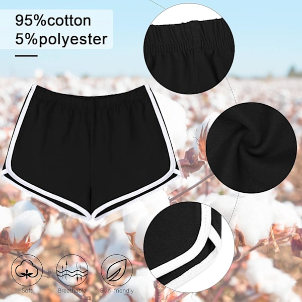 2-pack bomullssportsshorts yoga dansshorts sommarsportsshorts svart, vit grå 2XL