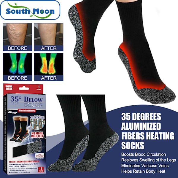 Vinter Termiska Uppvärmda Sockar Anti-slip Håll Foten Varm 35 Grader Aluminiserade F