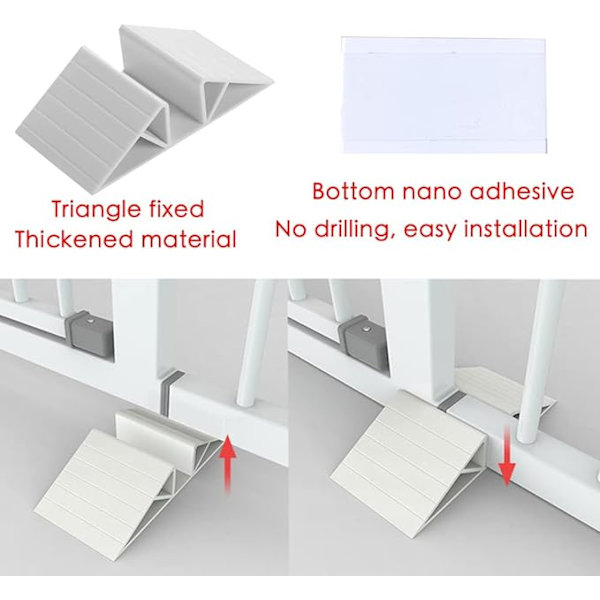 6 st stödben för husdjursgrind isoleringsgrind, plast triangel förstärkningsbeslag fristående hundgrind staketpanel (vit) 12*6,5 cm