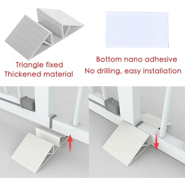 6 stk støtteføtter for kjæledyrport isolasjonsgjerdeport, plasttriangelforsterkningsbeslag frittstående hundegjerde gjerdepanel (hvit) 12*6,5 cm