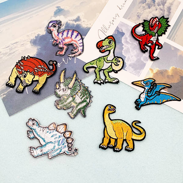 Strykjärnslappar Strykjärnslappar 15 st Dinosaurie Broderilappar, Strykjärnslappar Dinosaurie, Mode Broderilappar för Kläder, Dekorativa