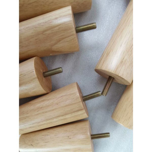 Set med 4 soffben av trä, pålitliga ben för sängskåpsmöbler, träsoffa L