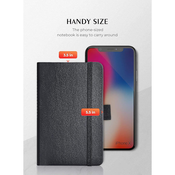 Pocket Notebook Liten anteckningsbok, anteckningsböcker Tjockt papper Executive Hård med I
