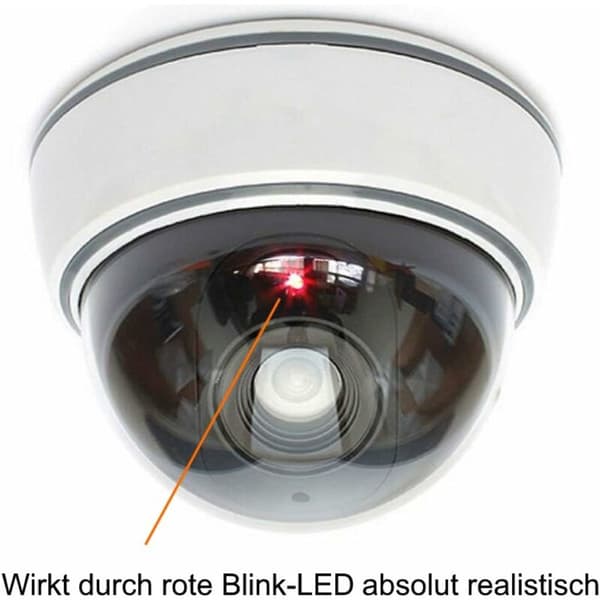 Dummy Dummy Kamera med linse, CCTV, Cargo Security, med rødt LED-lys, Ver