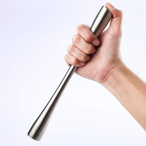 Rustfritt stål solid cocktail muddler, profesjonell vellaget oppvaskmaskinsikker muddler bar verktøy 26*2.5CM