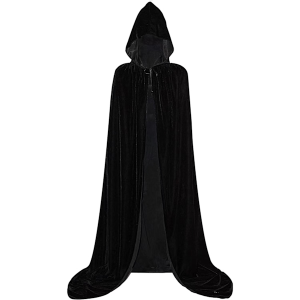 Kåpa med huva, Unisex Halloween vampyrkappa med lång huva för vuxna Cos