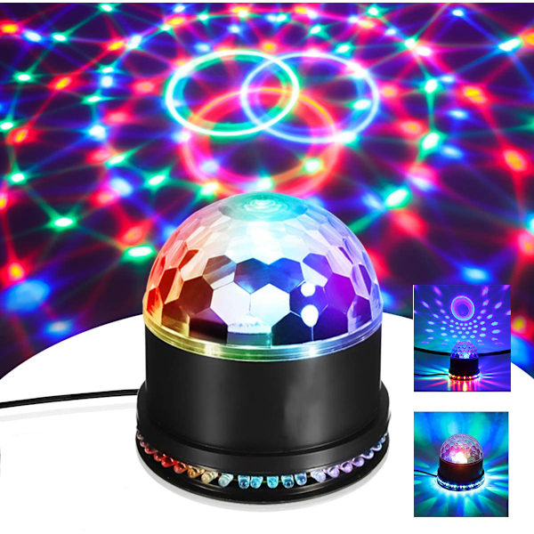 LED discokule 8W discolys partybelysningseffekt scenelys