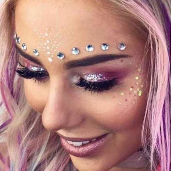 Glitter Rhinestones Face Gems Mermaid Body Stickers Kristaller Ansiktsjuveler Ta
