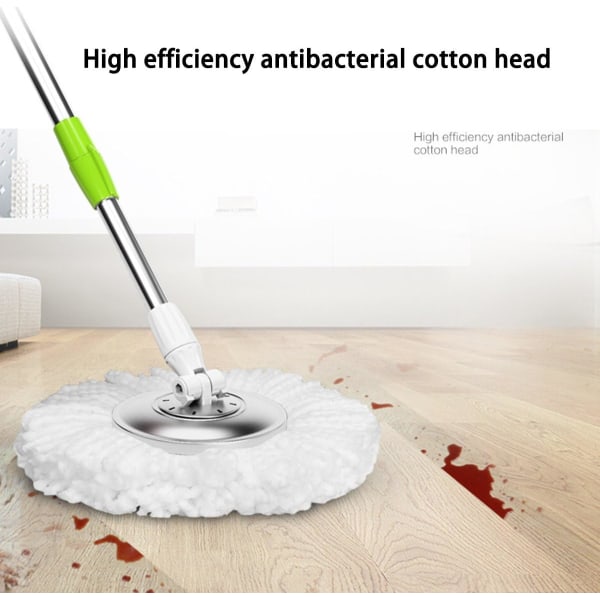 6-pakning Spin Mop-erstatningshoder for EasyWring, 360° roterende mikrofibermopp