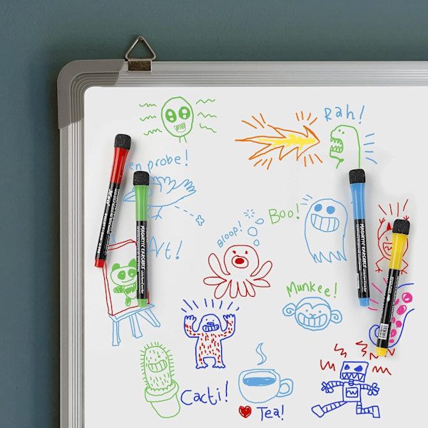 12 magnetiska whiteboardpennor och suddgummi set färg whiteboard markörer