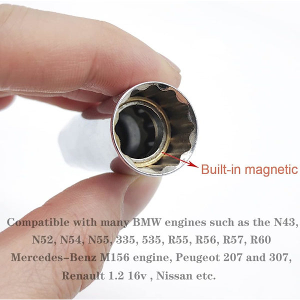 Tændrørsstikdåse 14mm 16mm | Tændrørsstikdåse med magneter | 3/8\" Tændrørsstikdåse Tolvpunkt | Tændrørsstikdåse Værktøj | Tændrør Fjernelse W