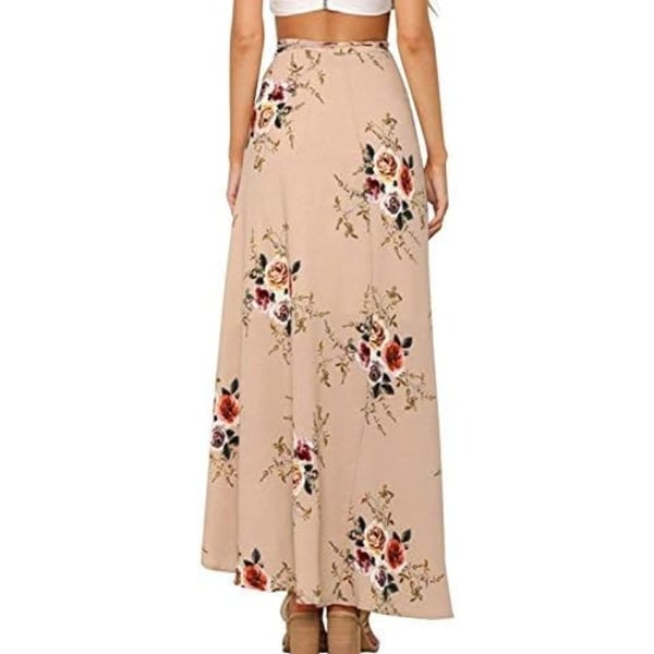 Womens Boho Floral Tie Up midje Sommer Beach Wrap Cover Up Maxi-skjørt XL