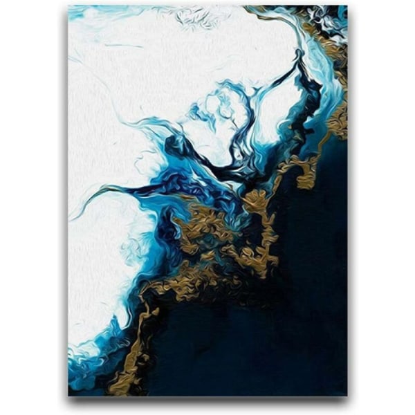 Art Canvas Navy Blue Abstract Core Abstract Wall Poster Og Trykk Minimalis