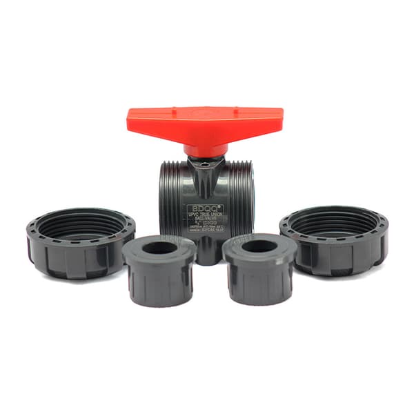 Dobbel union ventil til å limes diam 40 mm pvc kuleventil kuleventil kule