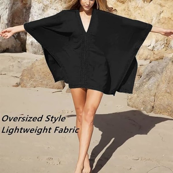 Kvinners Strand Badetøy Svømme Bikini Badedrakt Oversized Cover Up