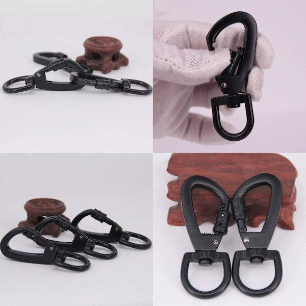 Multifunksjons Svingbar Karabiner 2 Stykker Metall Svingbar Karabinerkroker Mini Sinklegering Svingbare Karabiner Hundekjede Nøkkelring Krok for Nøkkelringer, Hundeleie