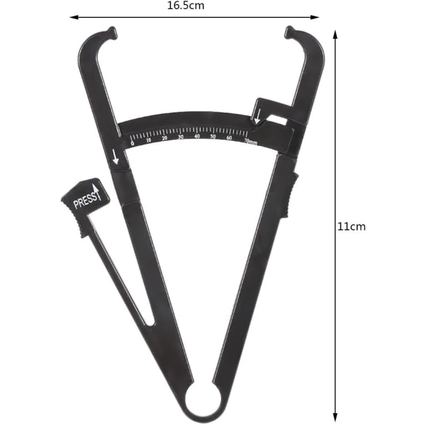 2 stk kroppsfettmåler, personlig kroppsfett tap caliper hudfold Accu