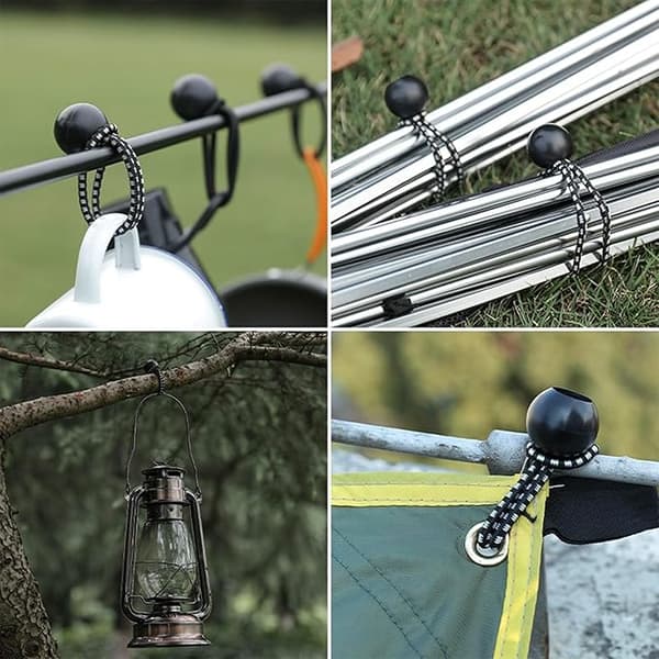 30 stk. elastiske spændere med kugle, elastisk bungee, presenningspænder til